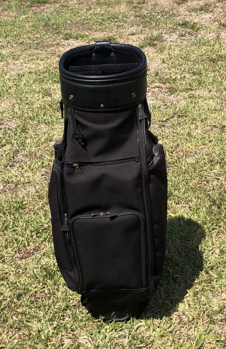 Titleist Golf Bag, black canvas, 6-Way Divider single strap, rain
