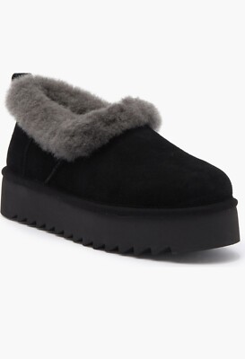 UGG - SIZE: 8 - Black Genuine Shearling Nita Platform Slipper
