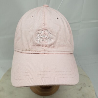 J Crew Hat Crab Logo Cap Pink Cotton Strap Back Adjustable Women's