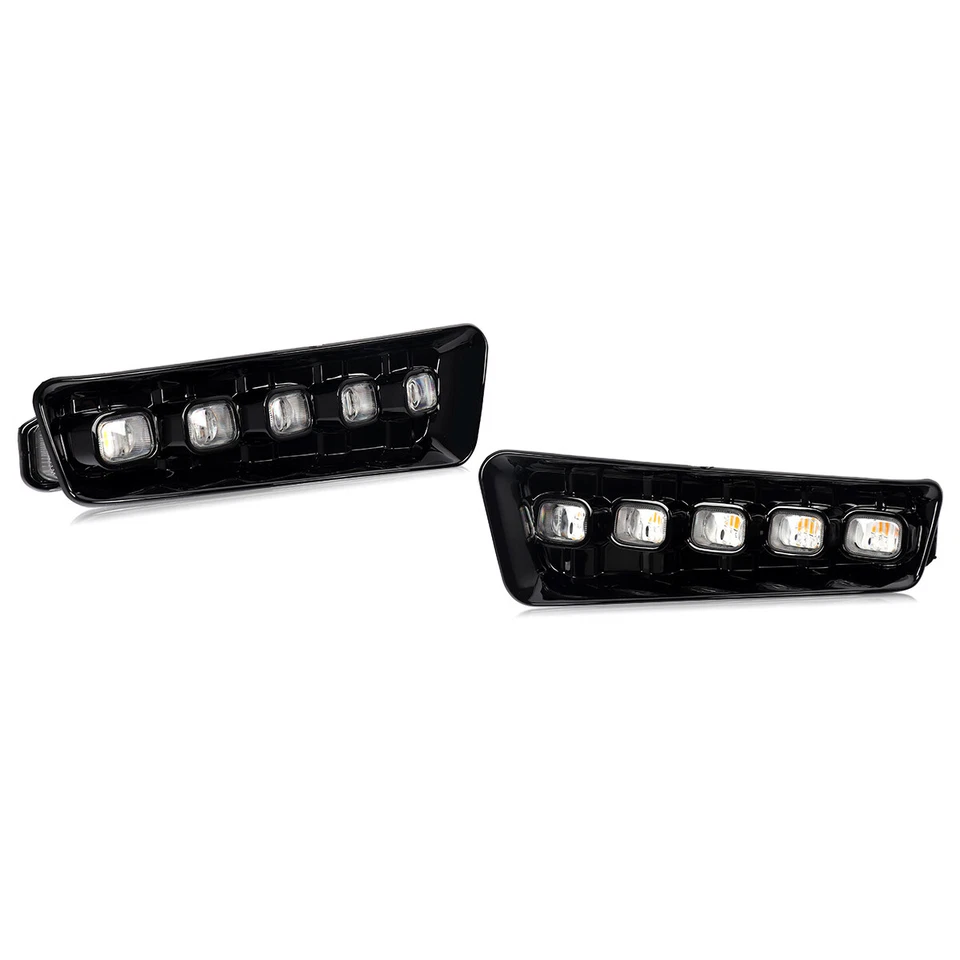 Pair For Ford F150 F-150 Raptor Style Bumper LED DRL Fog Lights Turn Signal Lamp - Image 2 of 4