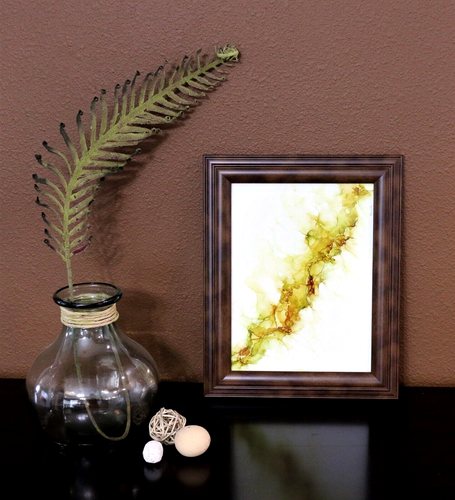 Original Alcohol Ink painting framed 15"x12" Sandy Ash Designs Abstract Art NEW - Picture 3 of 12