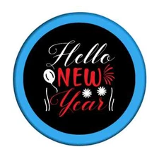 Hello New Year Button Badge 25mm, 32mm, 58mm