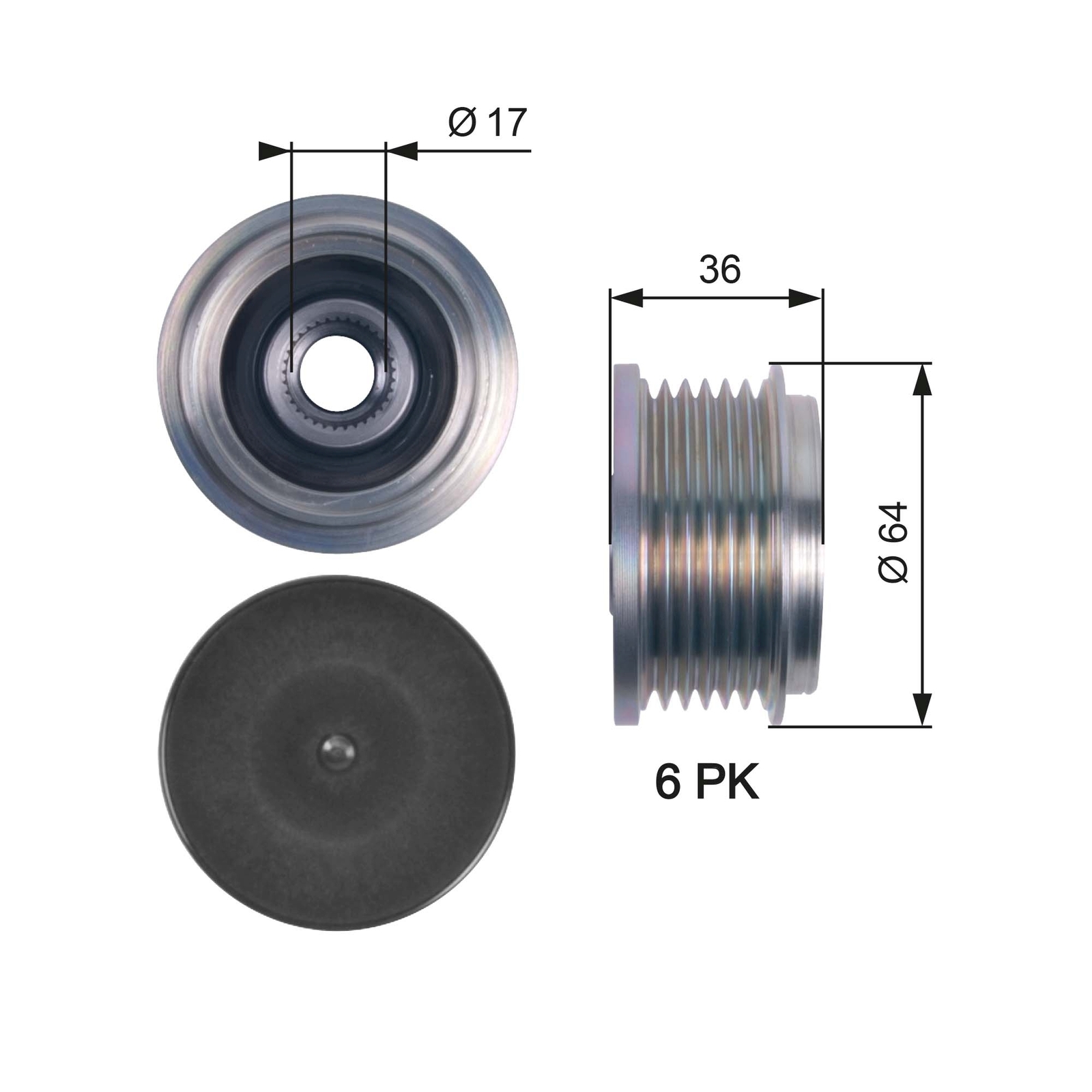 2x ✅Fits GATES OAP7131 ALTERNATOR PULLEY CLUTCH KIT ⭐UK Seller⭐ - Image 6