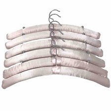 Pink Satin Padded Hangers Dress Lingerie Bridal Cloth Hanging 6 PCS 15"