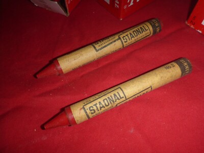 3 New Boxes Vintage Binney & Smith Staonal No.2 Red General Marking 36 Crayons