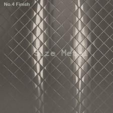 Food Truck & Restaurant Brushed Quilted Stainless Steel Wall Panel, 24Ga 48"x96"