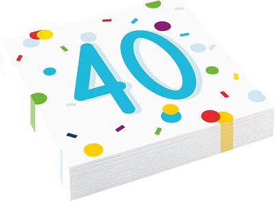 20 Servietten 40 Confetti Birthday 40. Geburtstag Punkte Zahl Konfetti 33x33cm