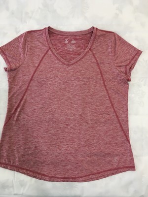 Xersion Active wear T Shirt women's PL Short Sleeve V-neck  Everair