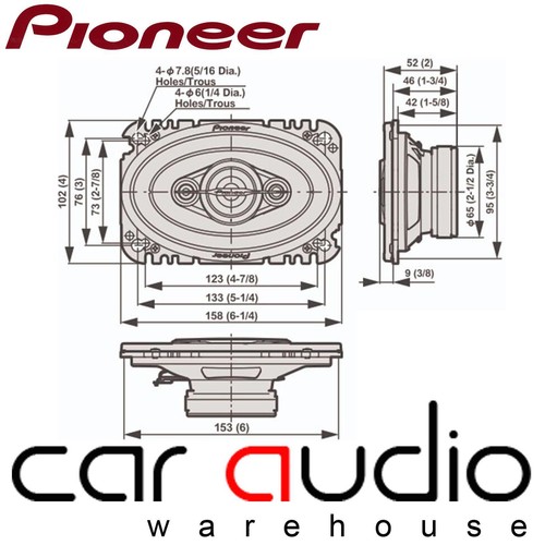 Pioneer TS-A4671F 420 Watts 4 x 6" 10x15cm 3-Way Car & Van Custom Fit Speakers - Picture 6 of 6