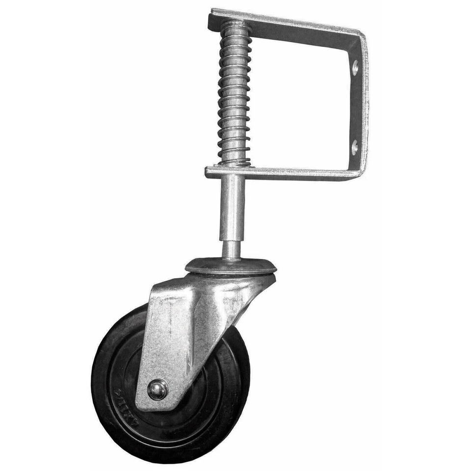 SPRING LOADED HEAVY DUTY GATE WHEELS farm timber door 4" swivel wheel - Image 2 of 2