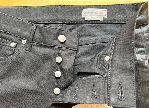 Alexander McQUEEN FASHION Jeans Men's Black Pants Size 46 - Picture 3 of 15