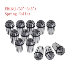 ER16 Spring Collet Set For CNC Milling Lathe Engraving Machine 1/32"-3/8" 12Pcs.