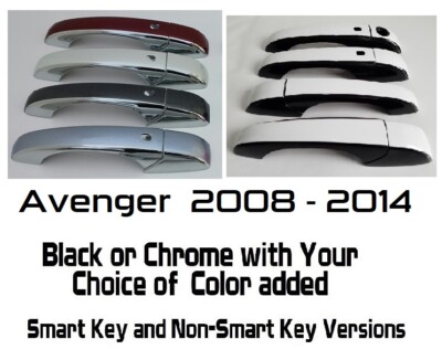 Black OR Chrome Door Handle Overlays 2008-2014 Fits Dodge Avenger YOU PICK COLOR