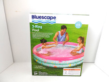 Pink 3-Ring Inflatable Kiddie Swimming Pool, Round, Age 2  up 65" x 14.5" - NEW