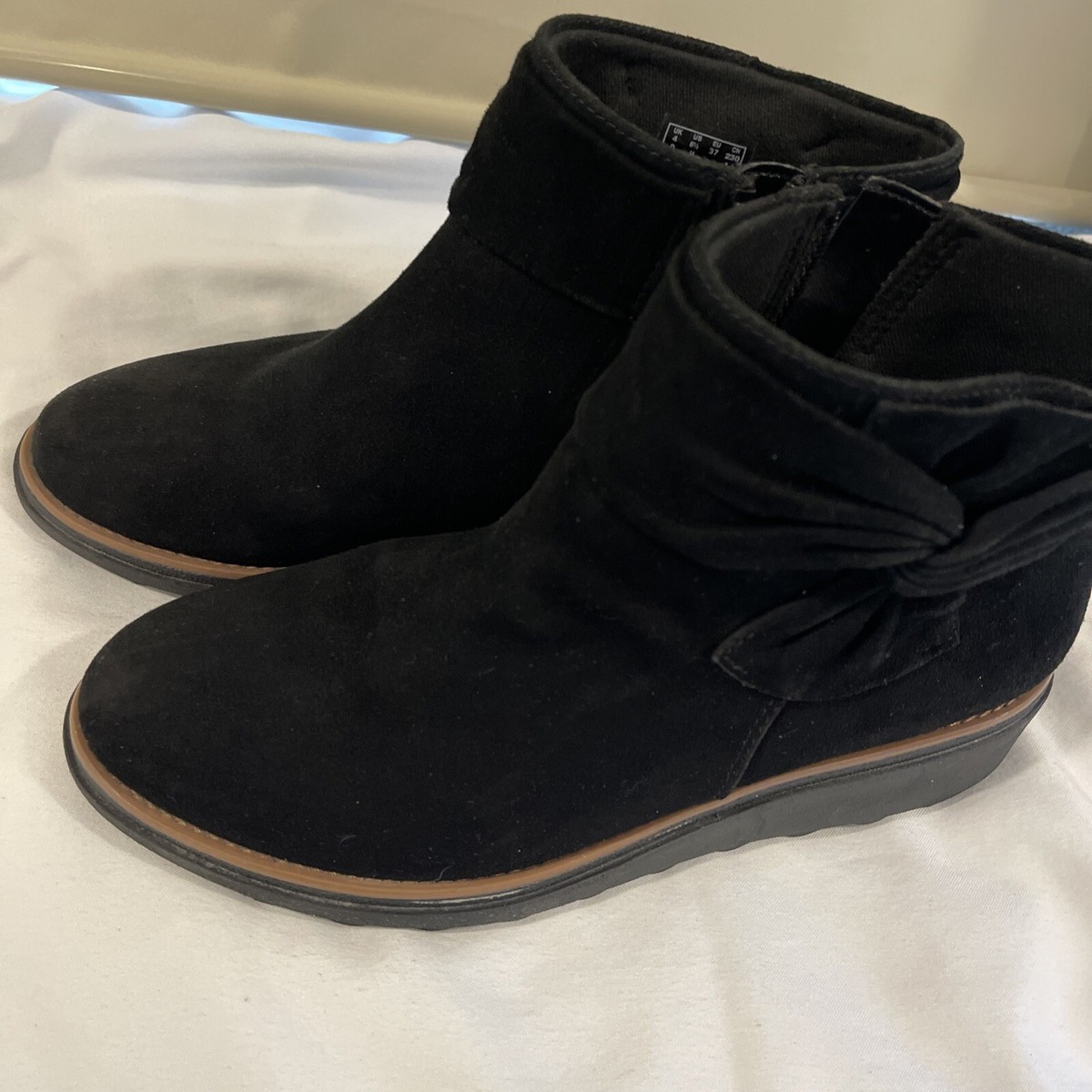 Clarks Collection Women's Sharon Salon Booties Black Suede Size