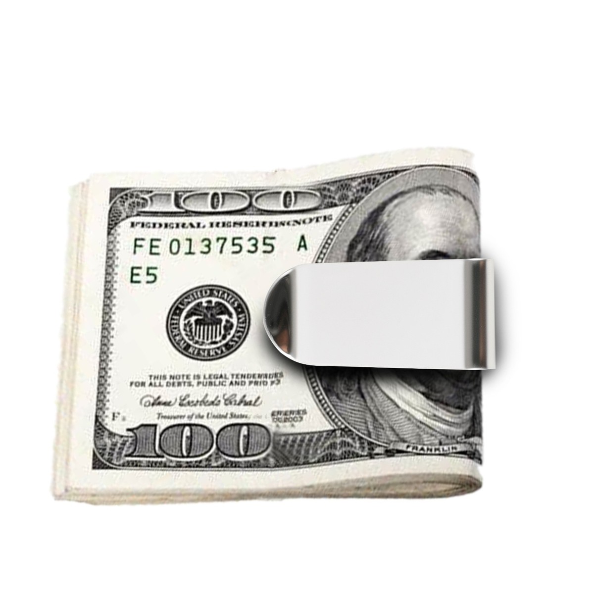 Stainless Steel Money Clip Credit Card Holder Mens Wallet Pocket