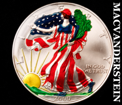 2000 American 1 oz Silver Eagle - Colorized - Choice Gem BU No Reserve #B9855