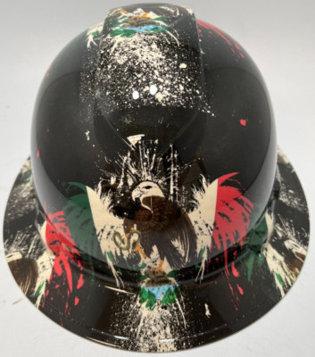 New Full Brim Hard Hat Custom Hydro Dipped SICK MEXICAN ROOTS FLAG