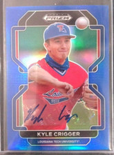 2022 Prizm Draft Kyle Crigger Blue Prizm 24/99 Auto Rookie Louisiana/Marlins 