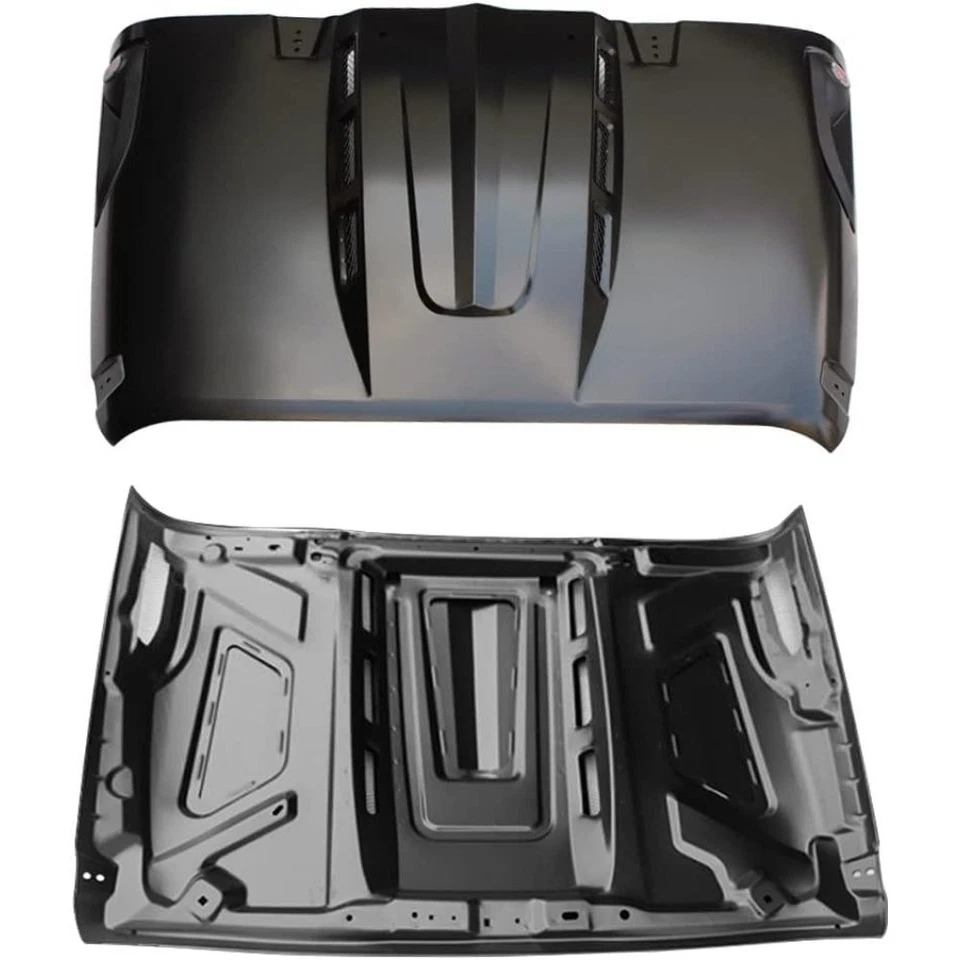 Avenger Style Stamped Steel Hood for 2007-2018 Jeep Wrangler JK JKU,Black Foto 4 de 4