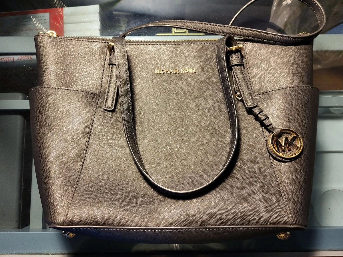 Michael Kors Leather Jet Set Purse Hand Bag Shoulder Bag Black Bag