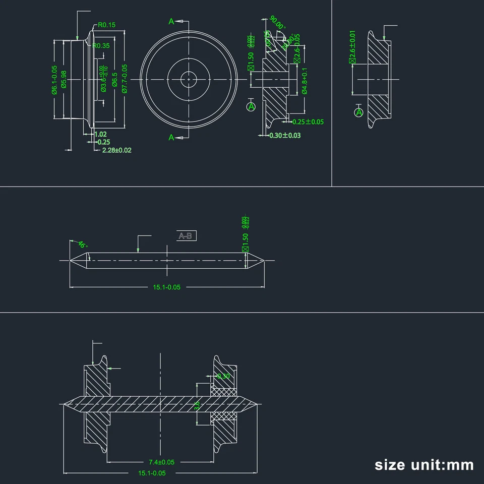 Evemodel N Scale Metal DC Wheel Sets Metal Axle for Fleischmann Trains HP11150 - Image 3 of 4