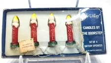 Dept 56 Snow Village Christmas Candles by the Doorstep #5206-0 Set of 4 - Tested