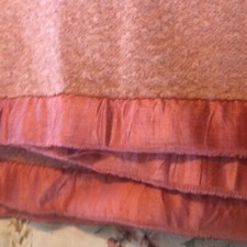 Vintage Wool Blanket Satin Trim 76" Wide x 81" Length