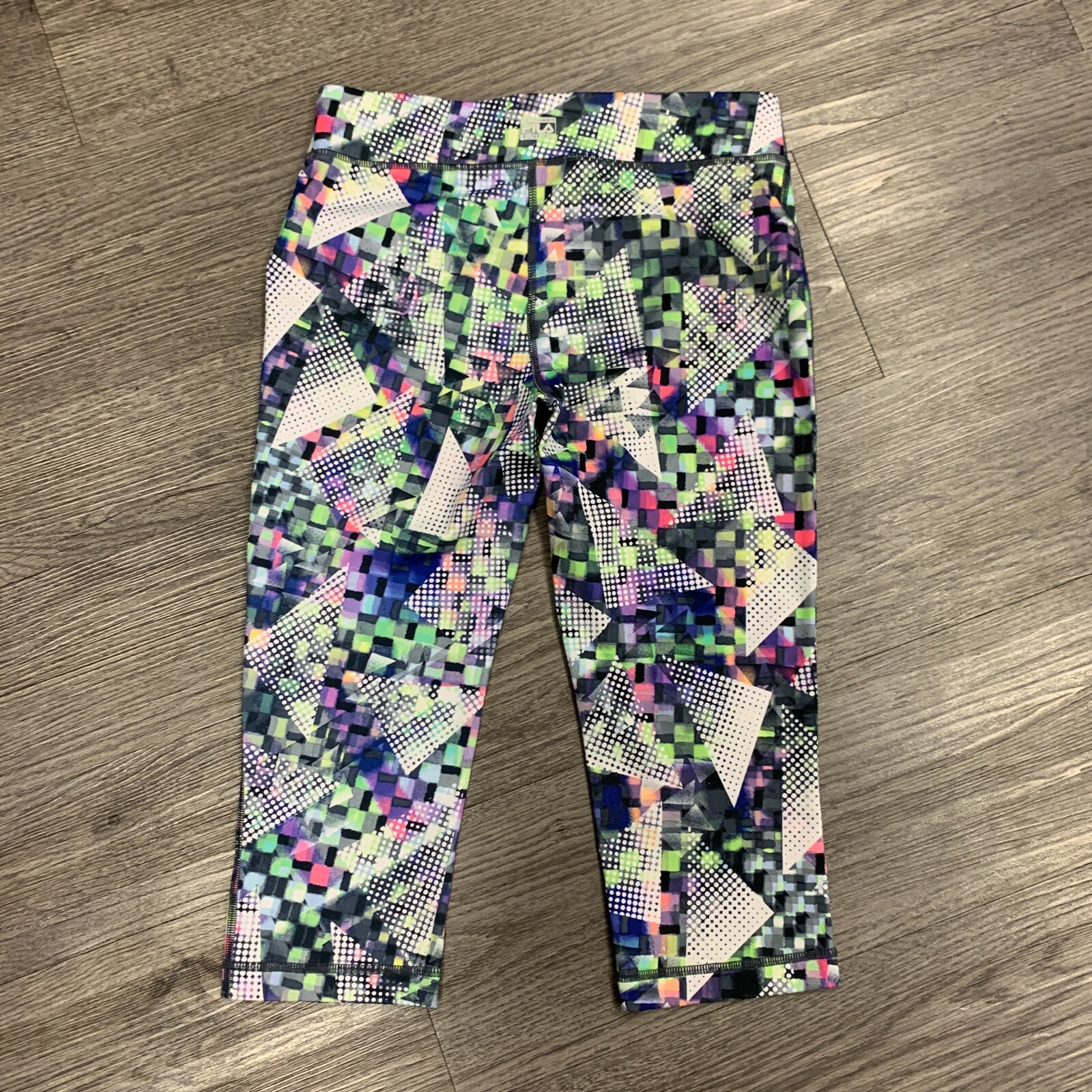 Fila Sport Running Capri Women's Size XS Abstract Stretch Workout Crop Pull On