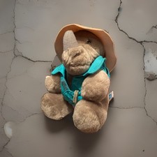 VTG Dakin Fun Farm Rhino Plush 8" Safari Hat Jacket Stuffed Animal 1987 7 Soft