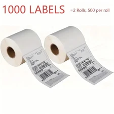 1000 4''x6'' Direct Thermal Shipping Printing Labels 2 Rolls 500 Per Roll US