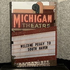Michigan Theatre Metal 5x7 Picture Ready To Display Movie Cinephile Rare Peggy