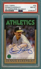 2021 Topps Dennis Eckersley 1986 Topps Baseball Autographs Gold /50 #DE PSA 8!