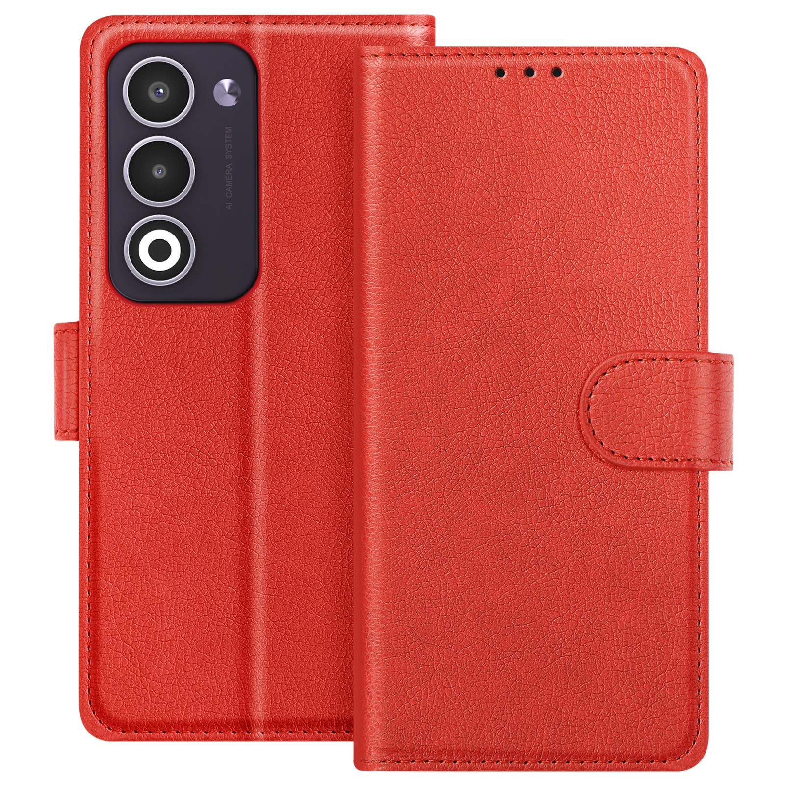 Étui portefeuille pour Oppo A5 avec support horizontal et fentes pour cartes