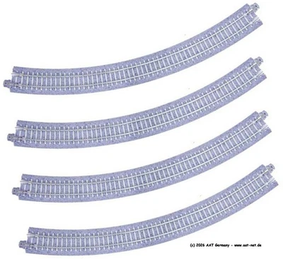 Kato N 20-124 - Unitrack Gleis, gebogen R315-45 Concrete Ties, 4-pack; NEU & OVP - Bild 1 von 4