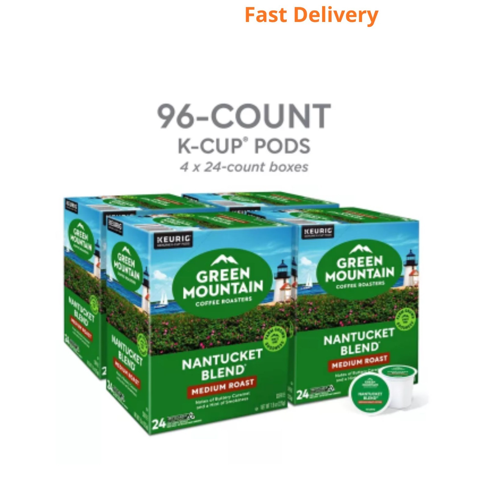 Green Mountain Nantucket Blend Coffee K-Cup Pods, Medium Roast, 96ct