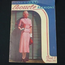 EUC Vintage 1936 Clark’s Boucle Fashions Crochet Knitting Book Softcover