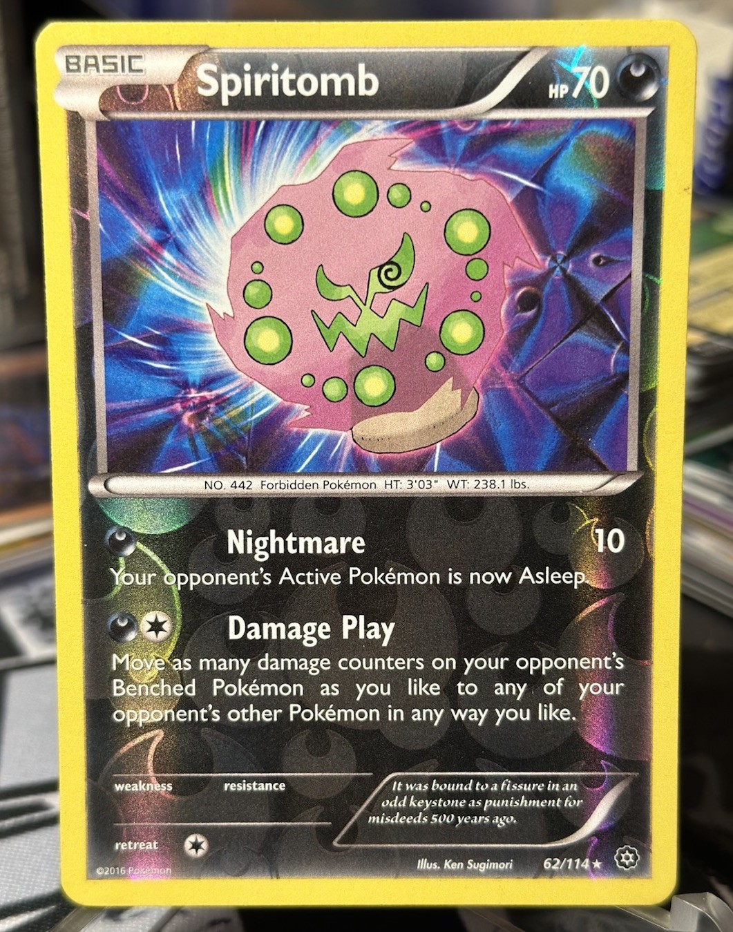 Spiritomb - 62/114 - Rare - Reverse Holo LP, English Pokemon XY Steam Siege