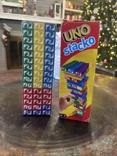 Uno Stacko Block Tower Family Game Complete - 2002 Mattel