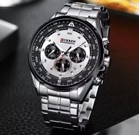 Herren Armbanduhr Luxus Quarz Wasserdicht Leucht Datum Woche Edelstahl