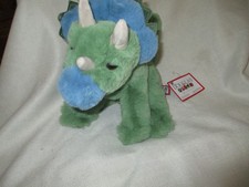 Peluche douce Douglas Roarie Green Dino #4607 11" neuve avec étiquette tricératop