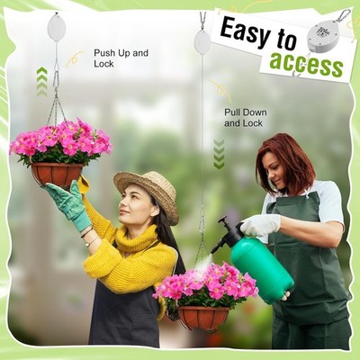 Plant Pulleys for Hanging Plants, Heavy Duty Retractable Hangers, 304  Stainless | eBay