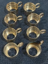 8 SILVER PLATED TEA COFFEE CUP GLASS HOLDERS ART KRUPP BERNDORF