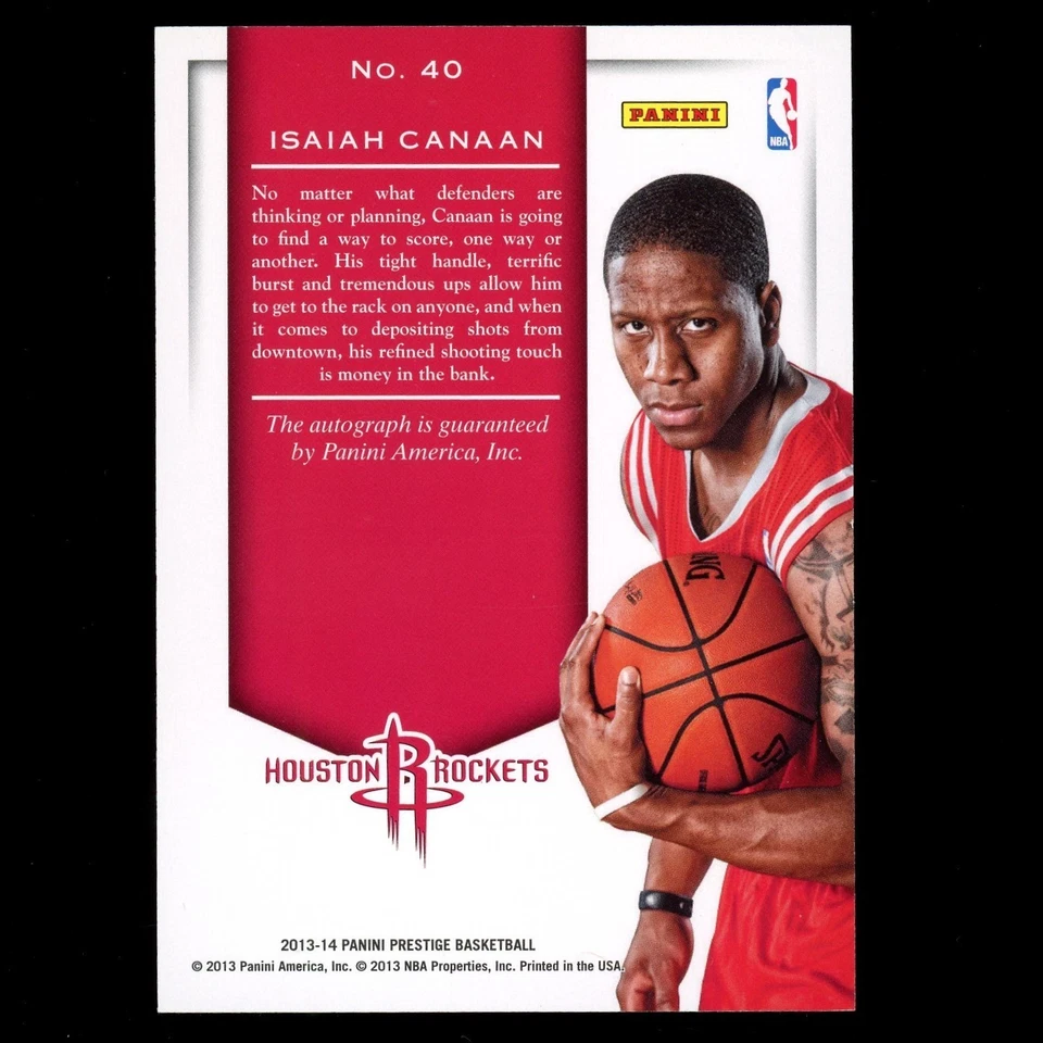 2013 Panini Prestige #40 Isaiah Canaan Prestigious Premieres Signatures RC Auto - Image 2 of 2