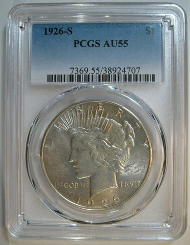 1926-S PEACE SILVER DOLLAR PCGS AU-55