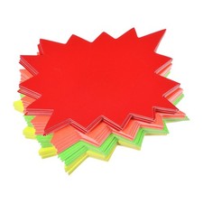 Blank Star Burst Sale Signs Price Tags 160x120mm 4 Colors, Pack of 100