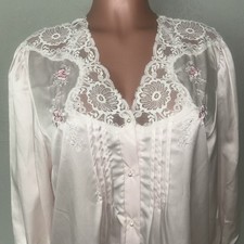 Vintage Barbizon Nightgown  Robe Set Pink Lightweight Pockets Large
