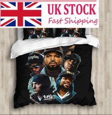 🔥UK 3PCS Hip Hop Rapper Music Star Tupac Quilt Duvet Cover Set Doona Cover 