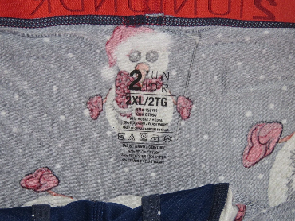 Calzoncillos boxer 2UNDR para hombre Swing Shift talla 2XL muñecos de nieve "FROSTY BALLS" novedad nuevos con etiquetas Foto 3 de 4