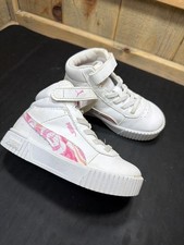 Puma Toddler Girls US Size 8C White Pink Mid Top Platform Sneaker 390437-01 EU24